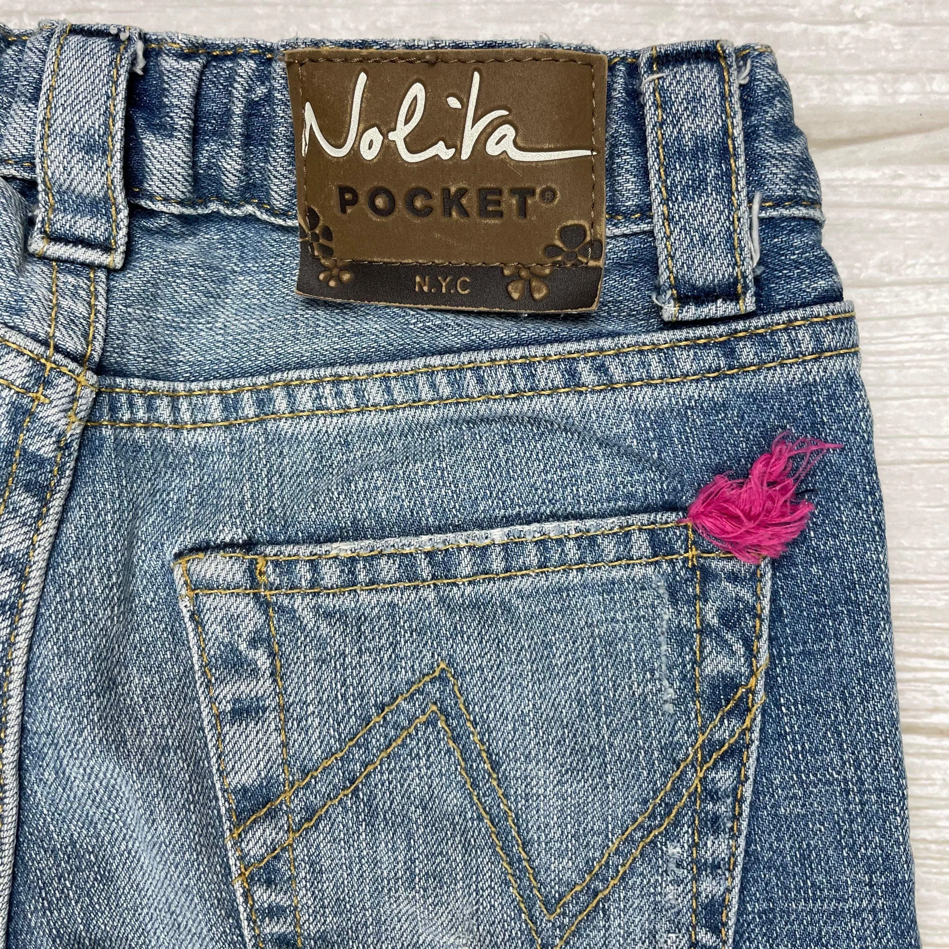 Nolita Pocket Girls Italian Denim Appliqué Bootleg Jeans - Size 6Y
