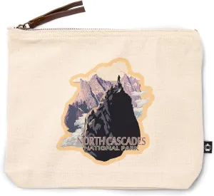 North Cascades National Park, Washington, Mountain Peaks, 100% Cotton Zipper Pouch, Travel Accessory, Go Bag