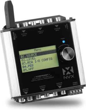 NVX XDSP66BT 6-Channel X-Series 15 Band Parametric EQ Digital Signal Processor (DSP) with 2.75" LCD Display and Includes Bluetooth USB Adapter for Music Streaming