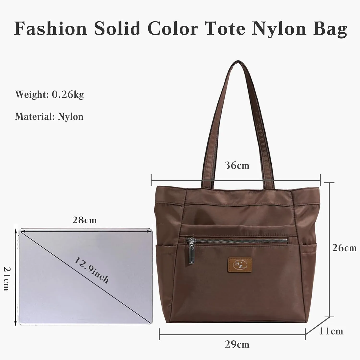 Nylon Shoulder Bag for Women Waterproof Handbag Casual Lightweight Tote Bag Multi Pockets Top Handle Bag Underarm Bag