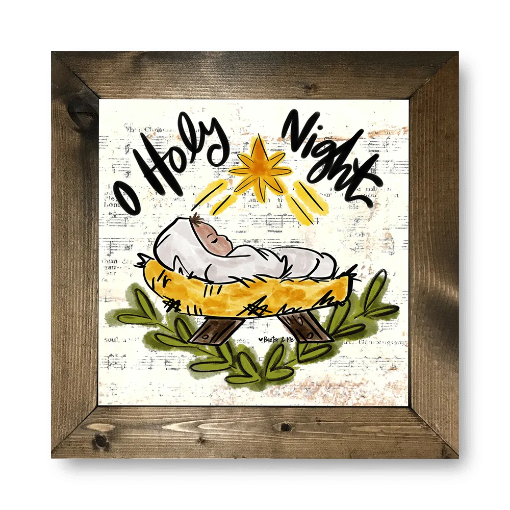 O Holy Night Baby - Framed Art