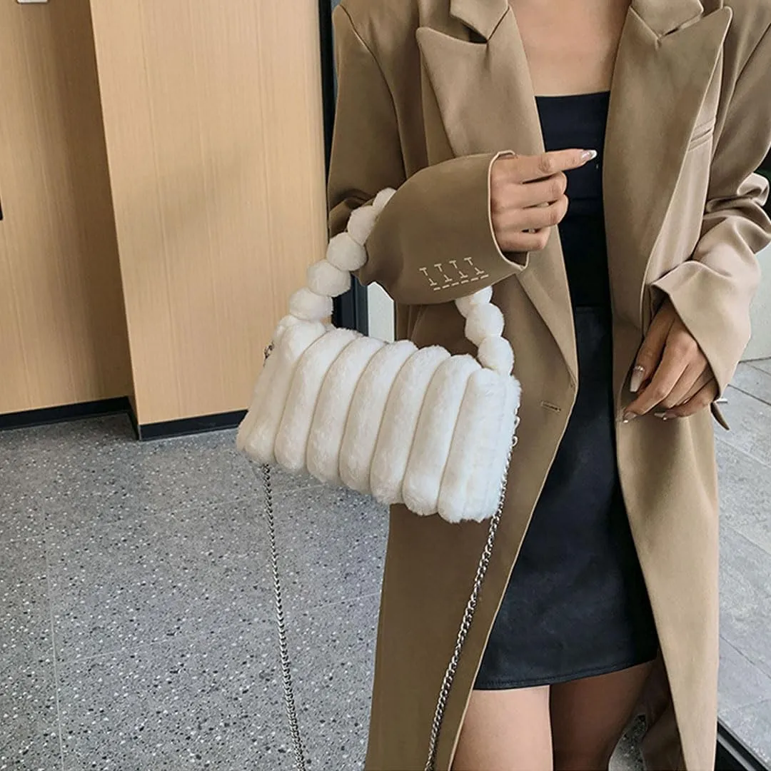 Oagasi Fur Purses for Women Faux Fur Bag Crossbody Bags Fuzzy Purse Furry Purse Y2k Shoulder Purse Handbags