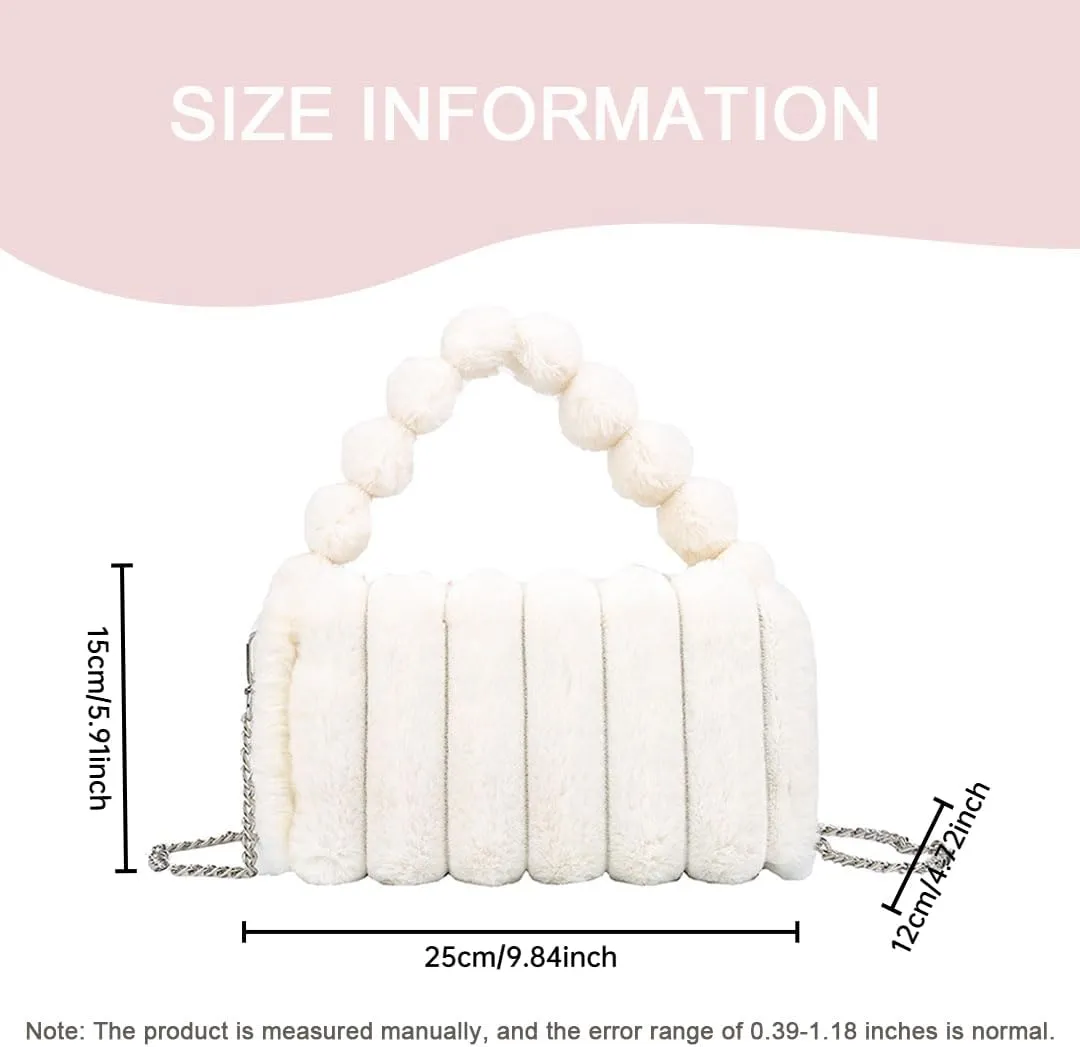 Oagasi Fur Purses for Women Faux Fur Bag Crossbody Bags Fuzzy Purse Furry Purse Y2k Shoulder Purse Handbags