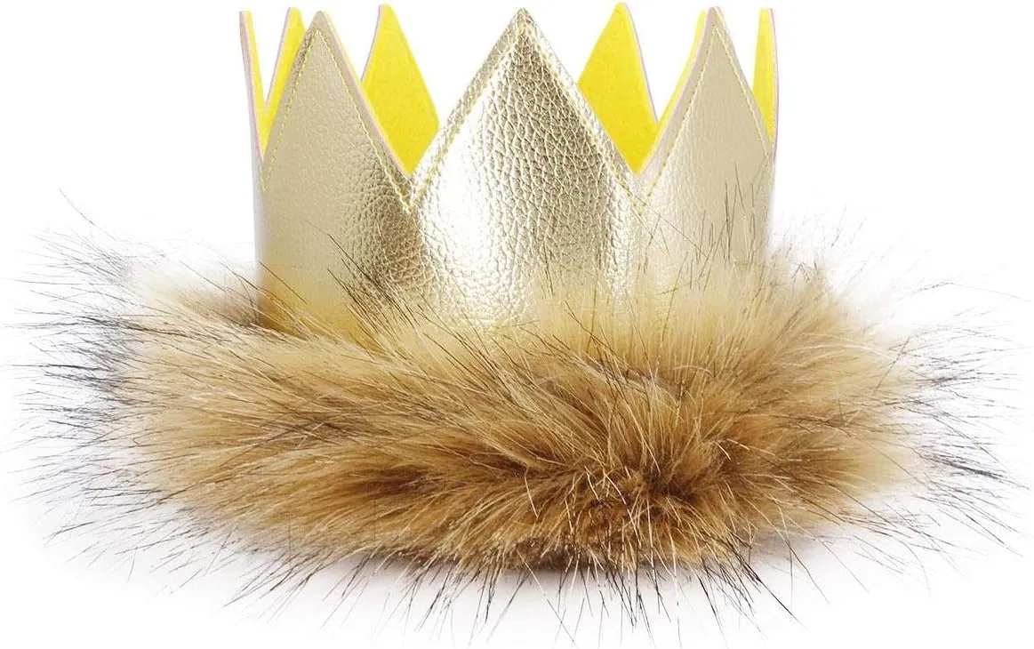 ODASDO Baby Boy 1st / 2nd Birthday Cake Smash Outfit Party Supplies Wild One Crown Plush Tail Bloomer Lion Costume Set
