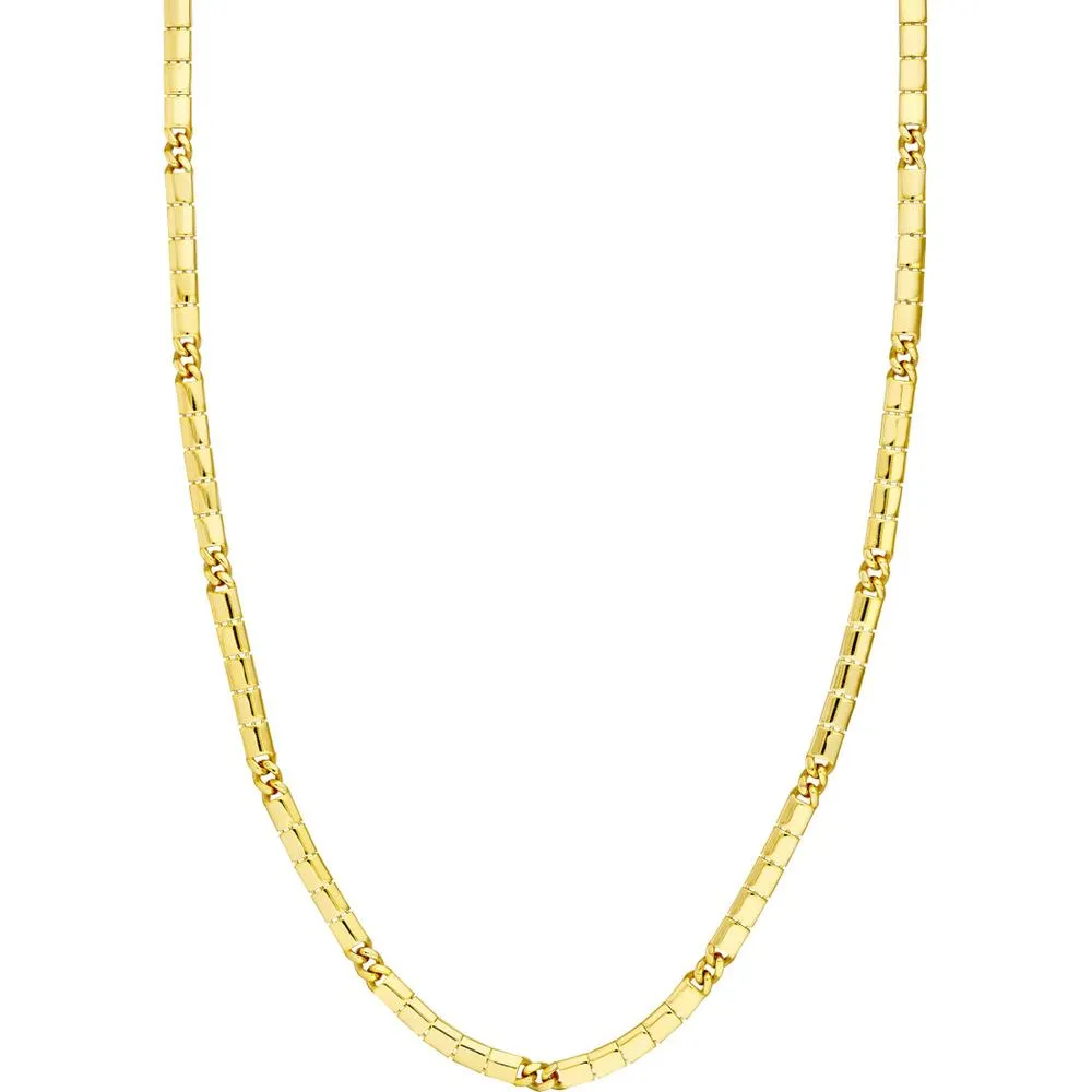 Olas d'Oro - 14K Yellow Gold 4.70mm Hollow Round Box Lock Chain Bracelet 8" Length