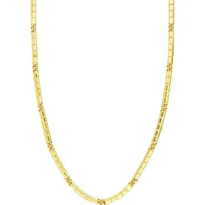 Olas d'Oro - 14K Yellow Gold 4.70mm Hollow Round Box Lock Chain Bracelet 8" Length