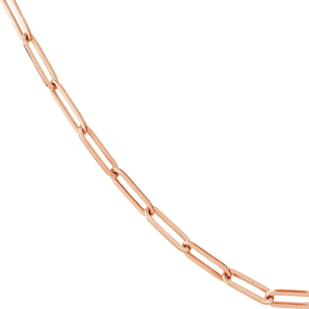 Olas d'Oro - 18K Rose Gold Designer Long Link Chain - 18" Necklace, 3.80mm Width, 14.14 Grams Weight