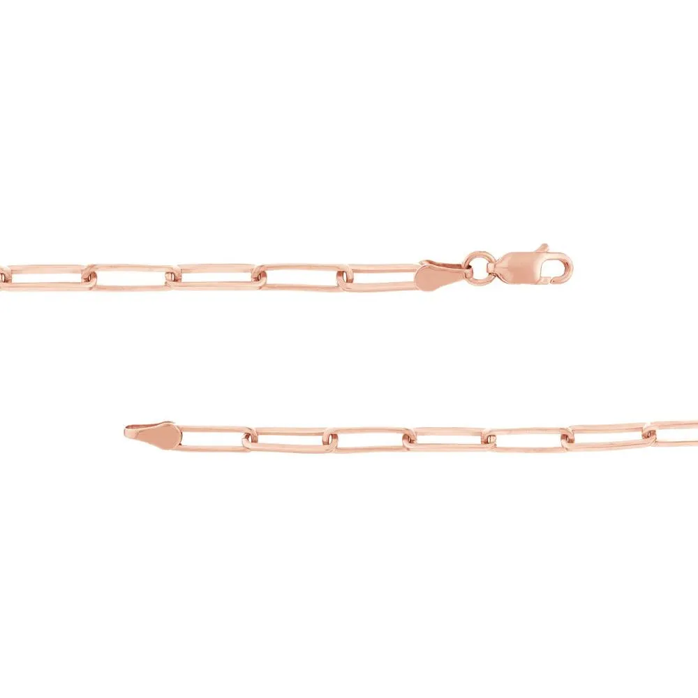 Olas d'Oro - 18K Rose Gold Designer Long Link Chain - 18" Necklace, 3.80mm Width, 14.14 Grams Weight