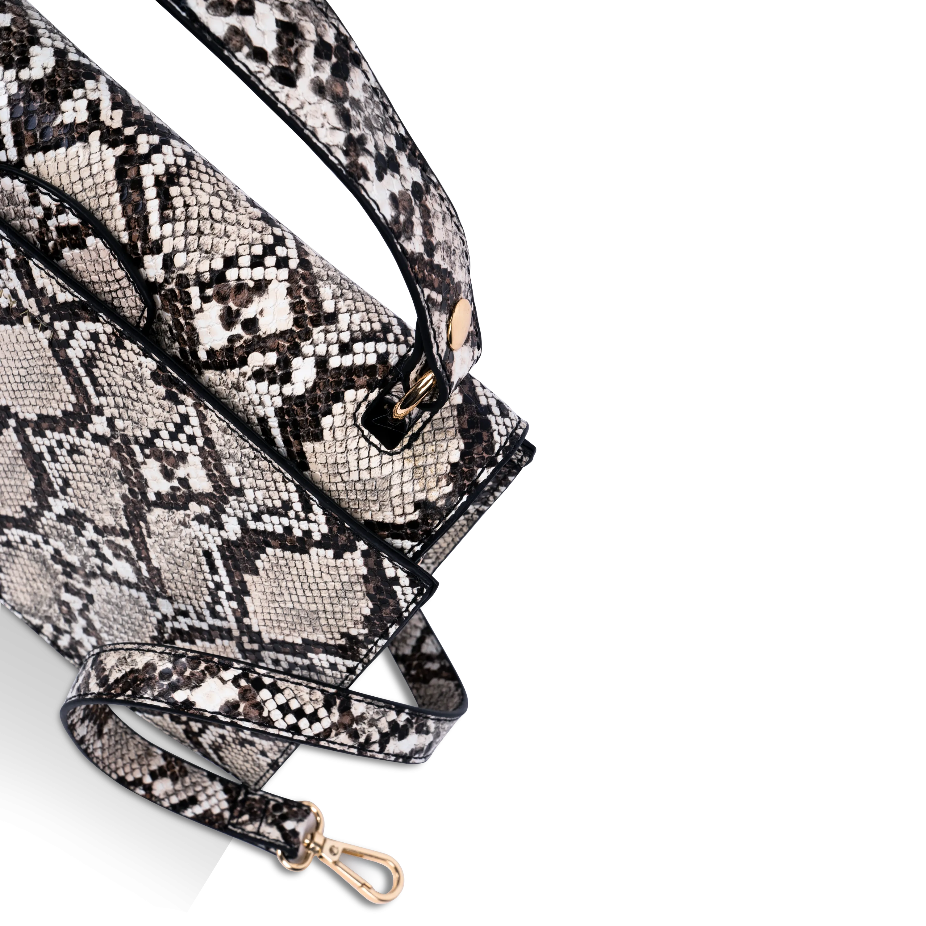 Olivia Beige Snake Vegan Handle Bag