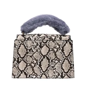 Olivia Beige Snake Vegan Handle Bag