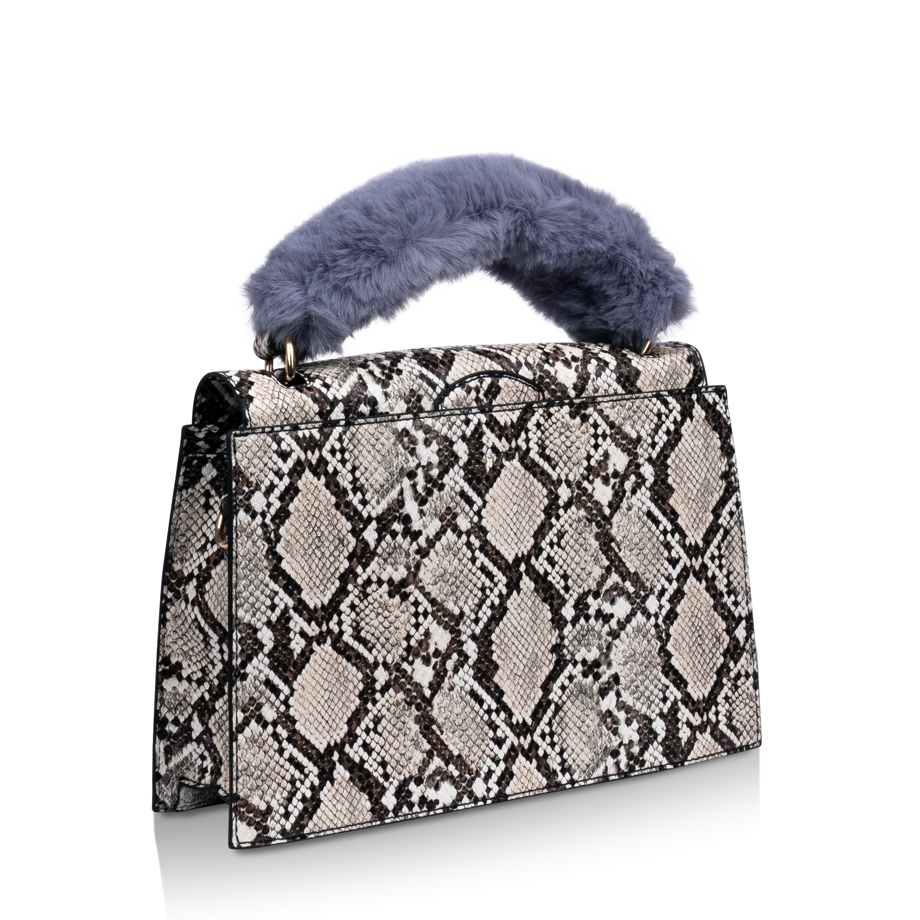 Olivia Beige Snake Vegan Handle Bag