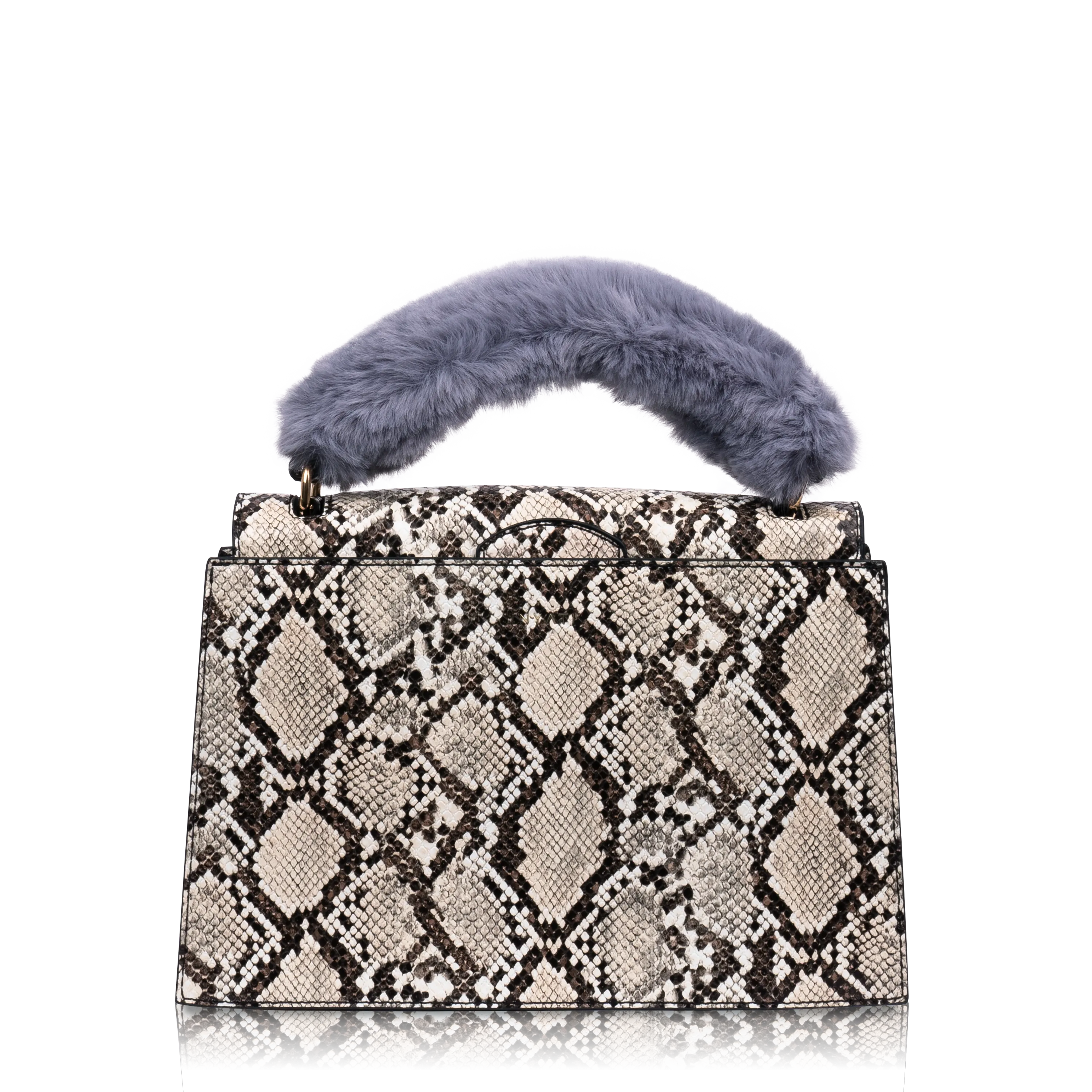 Olivia Beige Snake Vegan Handle Bag