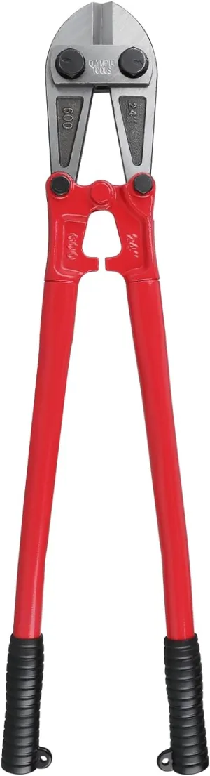 Olympia Tools 24" Heavy Duty Bolt Cutter with Drop Forged Alloy Steel and Ergonomic Grip Rubber Handles for for Cutting Fence, Steel Wire, Chain, Screws, Rivet