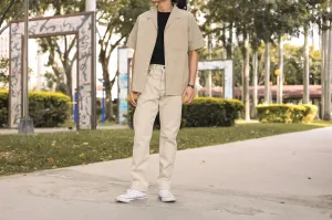 【ONI DENIM】216PQ Californians Pique Straight Jeans／60年代復古象牙白高腰修身直筒褲