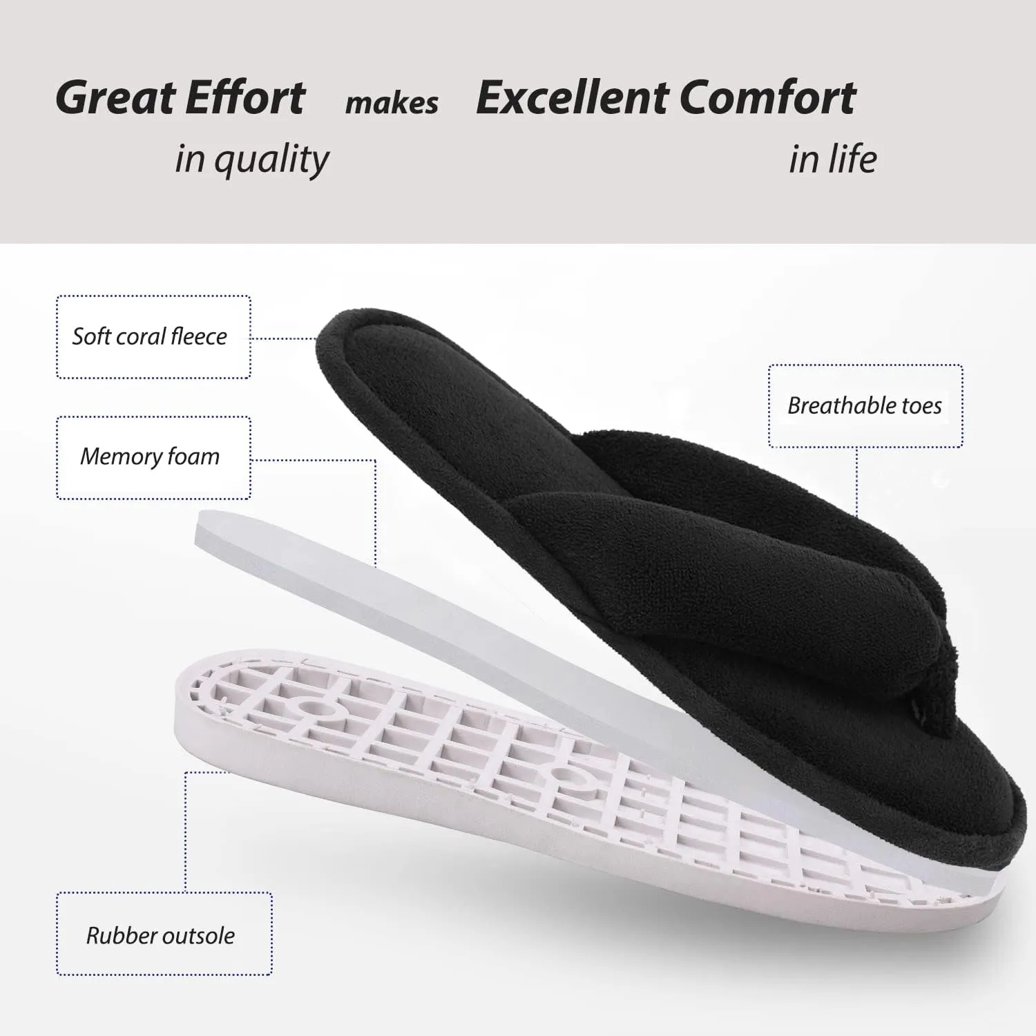 Onmygogo Indoor Slippers for Women Open Toe with Memory Foam, Soft Faux Fur Nonslip House Slippers