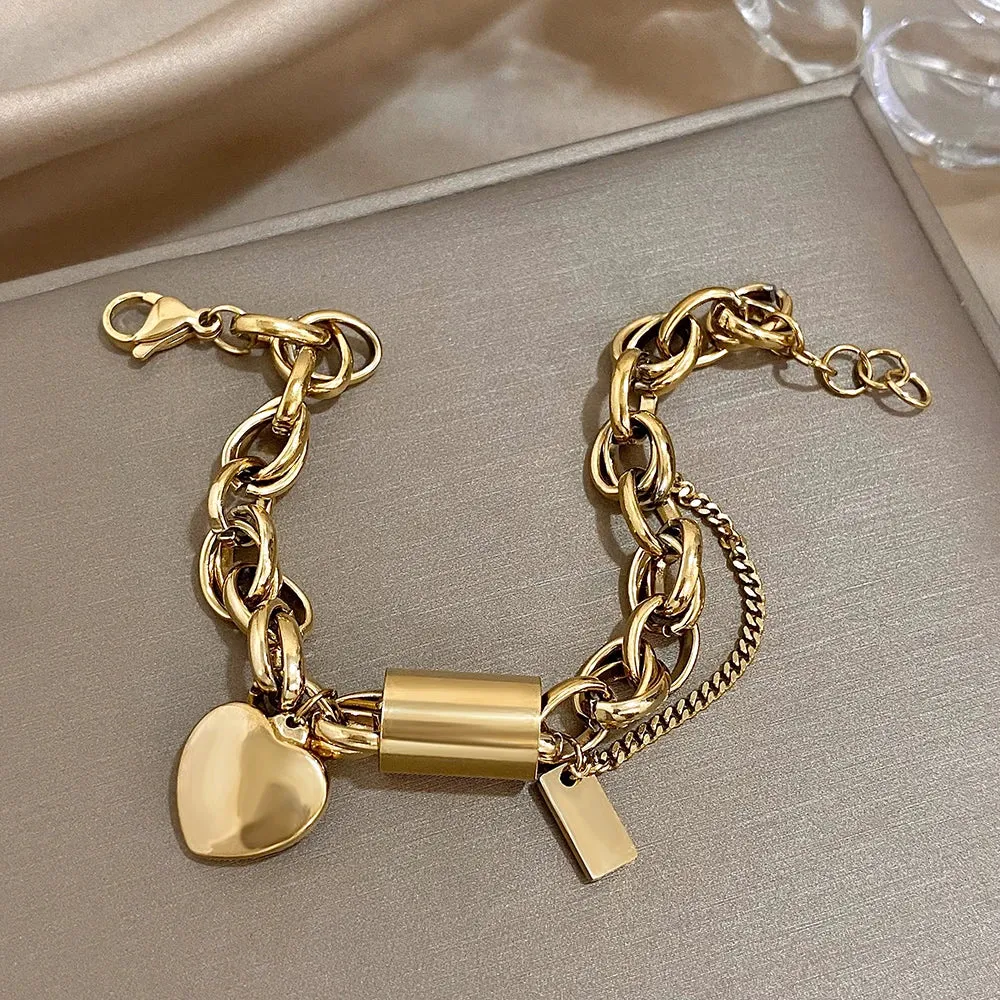 Opulent Heart Link Bracelet