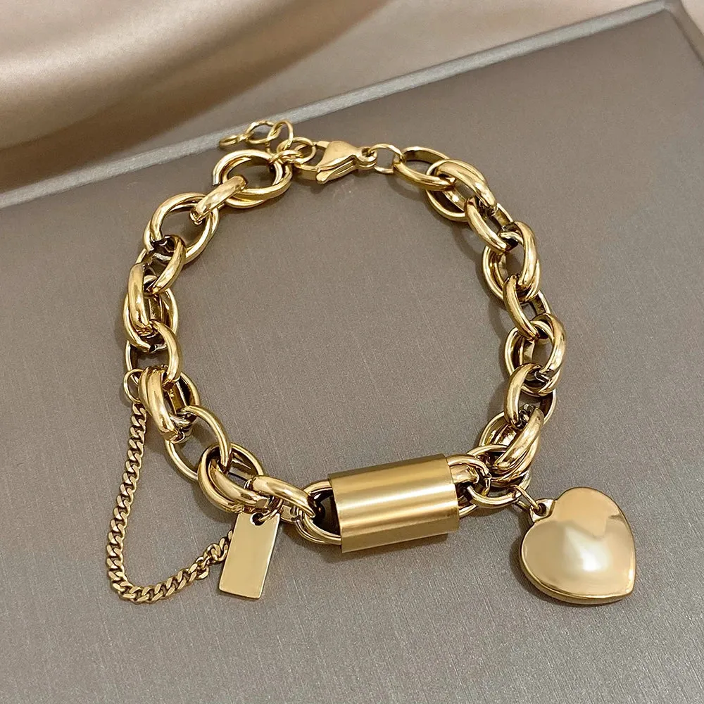 Opulent Heart Link Bracelet