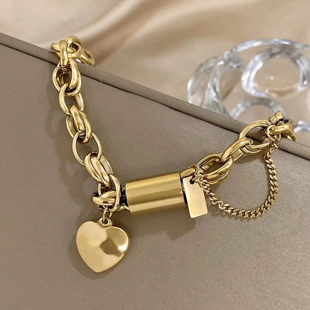 Opulent Heart Link Bracelet