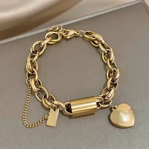 Opulent Heart Link Bracelet