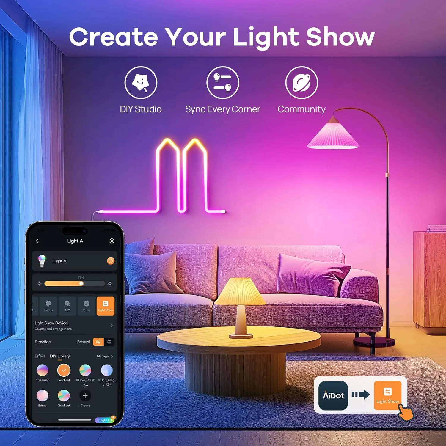 OREiN Matter Smart Light Bulb, Smart Light Bulbs with Remote Control Work with Apple Home, Alexa, Google Home, SmartThings, Color Changing Light Bulbs 2.4Ghz WiFi, 800 Lumens Equivalent 60W 6Pack