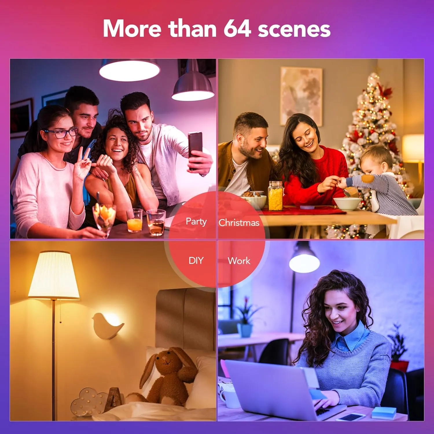 OREiN Matter Smart Light Bulb, Smart Light Bulbs with Remote Control Work with Apple Home, Alexa, Google Home, SmartThings, Color Changing Light Bulbs 2.4Ghz WiFi, 800 Lumens Equivalent 60W 6Pack