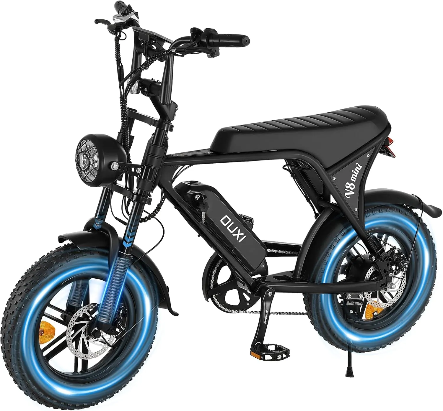 OUXI Electric Bike for Adults, 16" Fat Tire Ebike with 36V 10.4Ah Removable Battery, Moped Style EBike for Teens Up to 20MPH, 500W Upgrade Powerful Motor, MINI E-Bike for Leisure Riding & Commuting