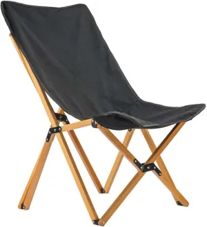 Overland Vehicle Systems Kick It Camp Chair - Black Canvas Body with Wood Base & Storage Bag