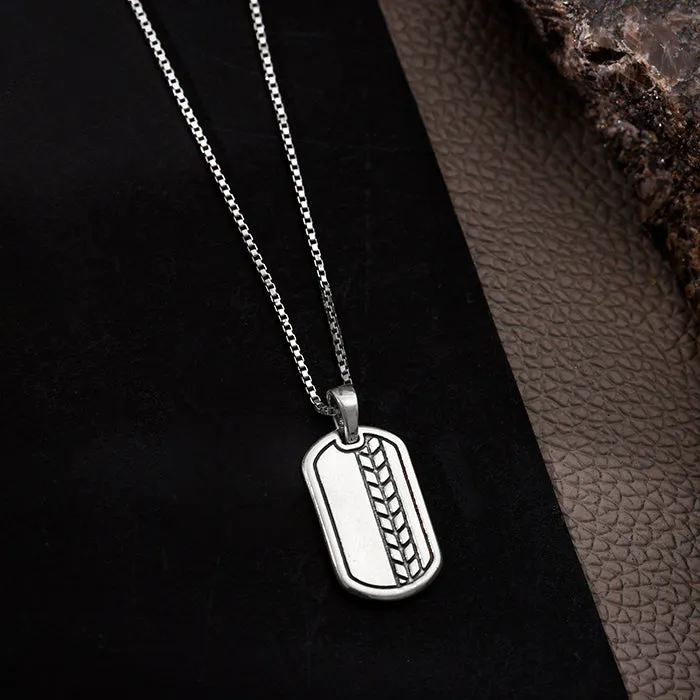 Oxidised Silver Everlasting Pendant With Box Chain