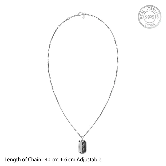Oxidised Silver Everlasting Pendant With Box Chain