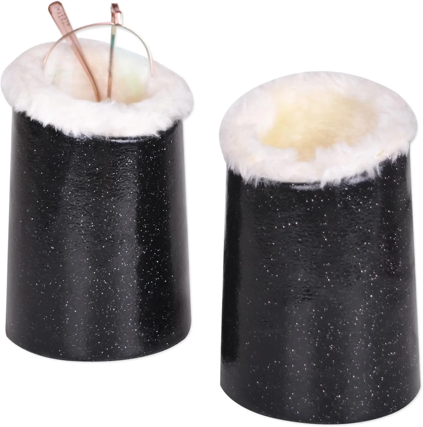 Pack of 2 Plush Lined Eyeglasses Holder Stand Case Glasses Protective Holder for Desks or Nightstands