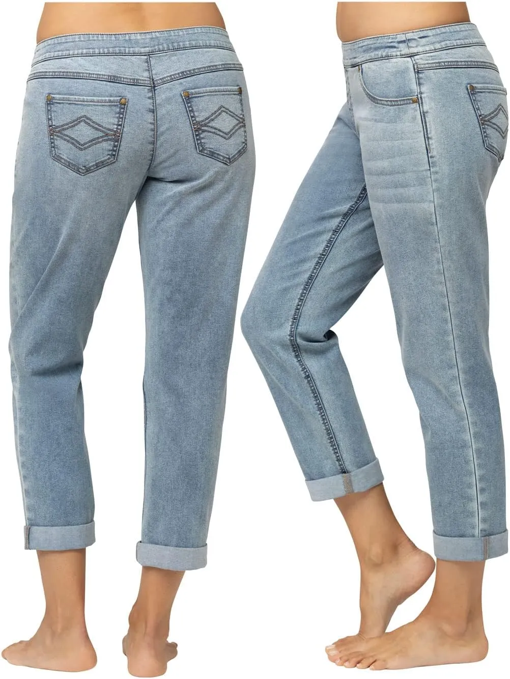 PajamaJeans Boyfriend Jeans for Women - Elastic Waist Jeans
