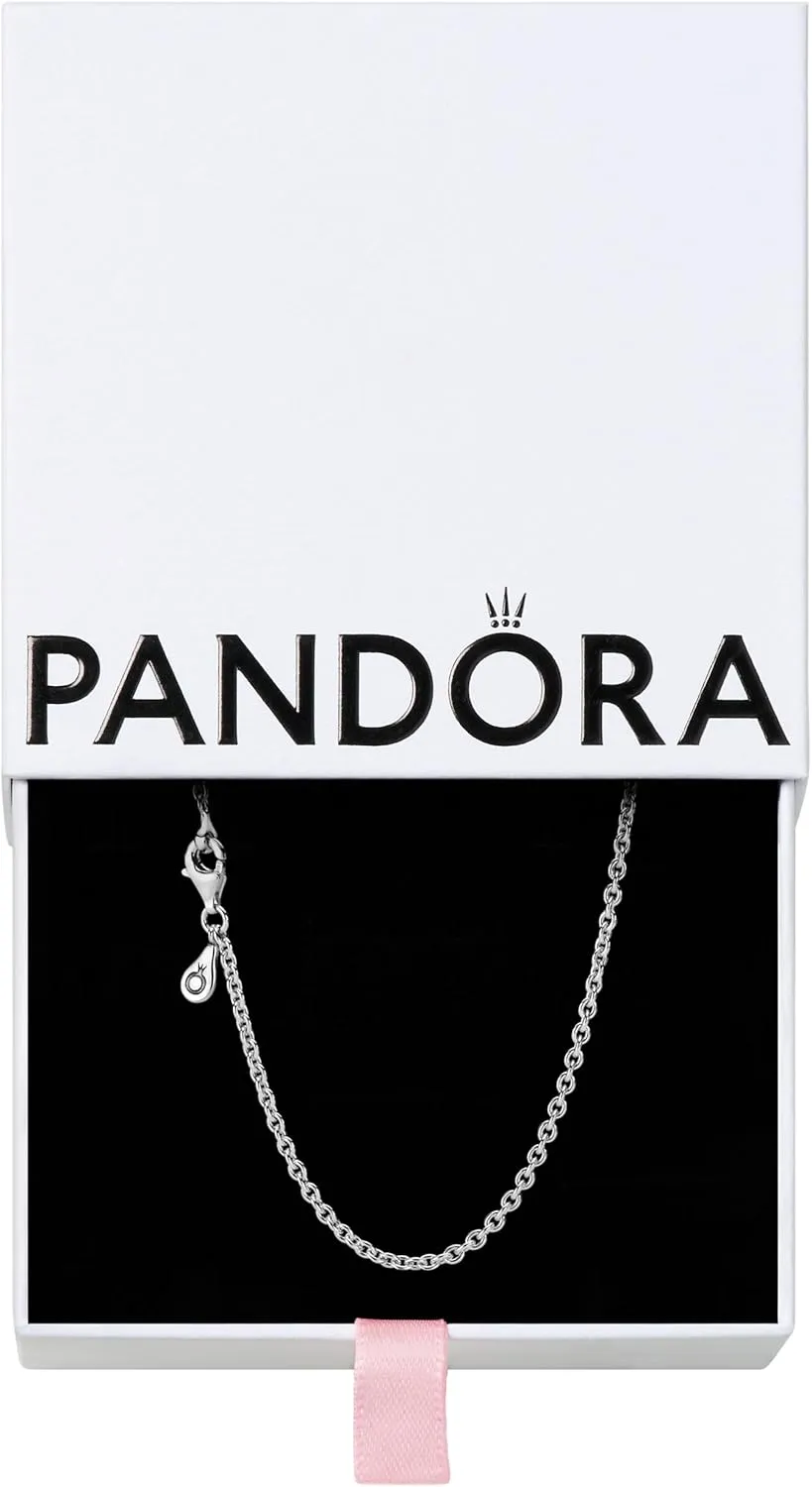 Pandora Cable Chain Necklace - Classic Chain Necklace with Lobster Clasp - Gift for Her - Sterling Silver Adjustable Necklace - With Gift Box