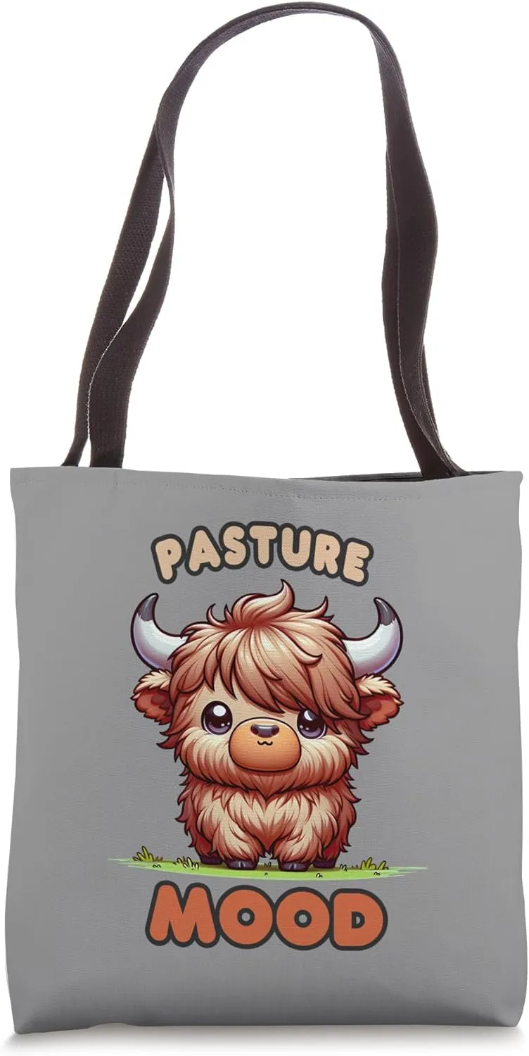 Pasture Mood Micro Mini Highland Cow Cute Calf Funny Moo Tote Bag