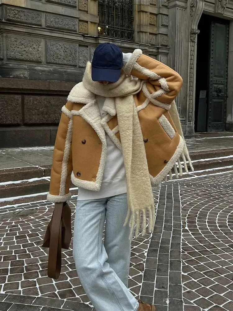 Patchwork Leather Fur Jacket