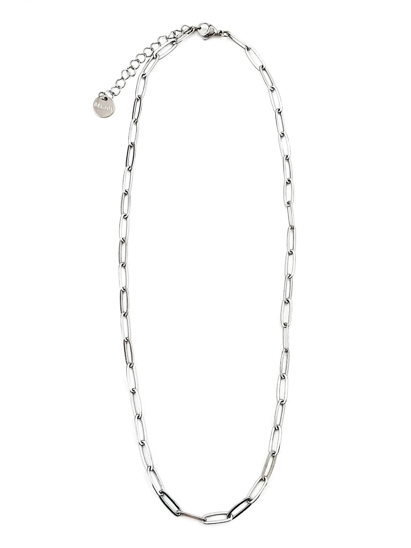 Peppi Paperclip Silver Chain Necklace