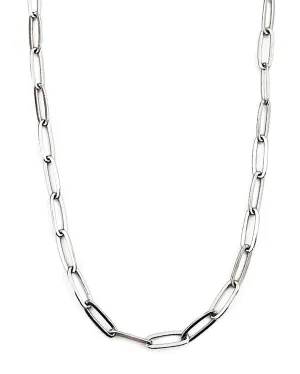 Peppi Paperclip Silver Chain Necklace