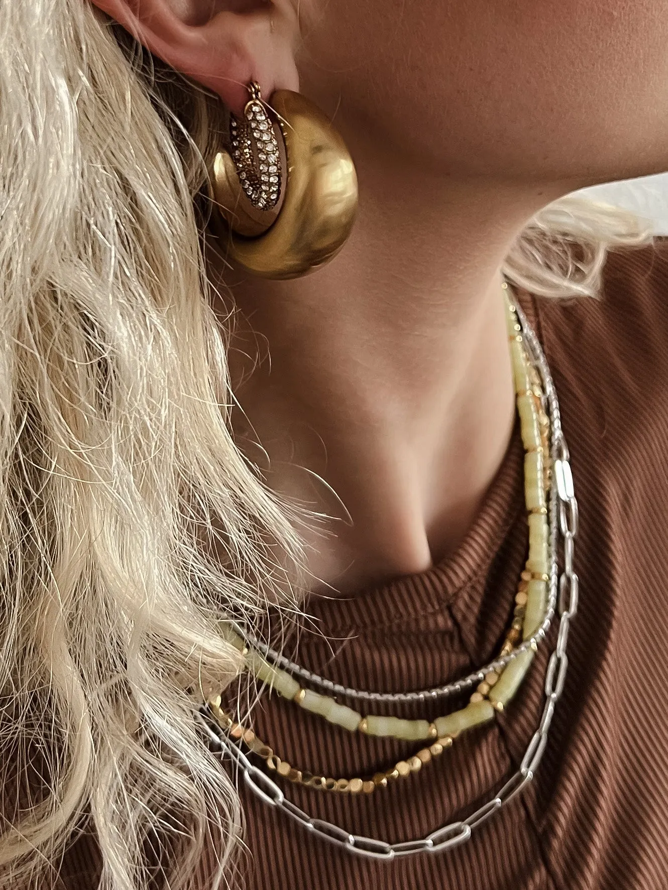 Peppi Paperclip Silver Chain Necklace