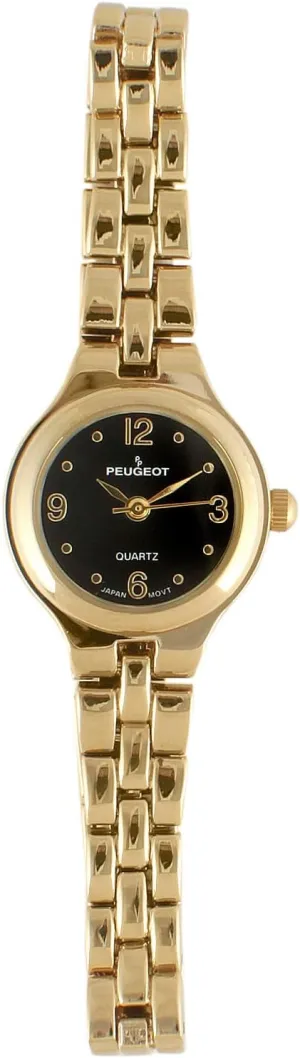Peugeot Women's 14K Gold Plated Petite Wrist Watch with Link Bracelet