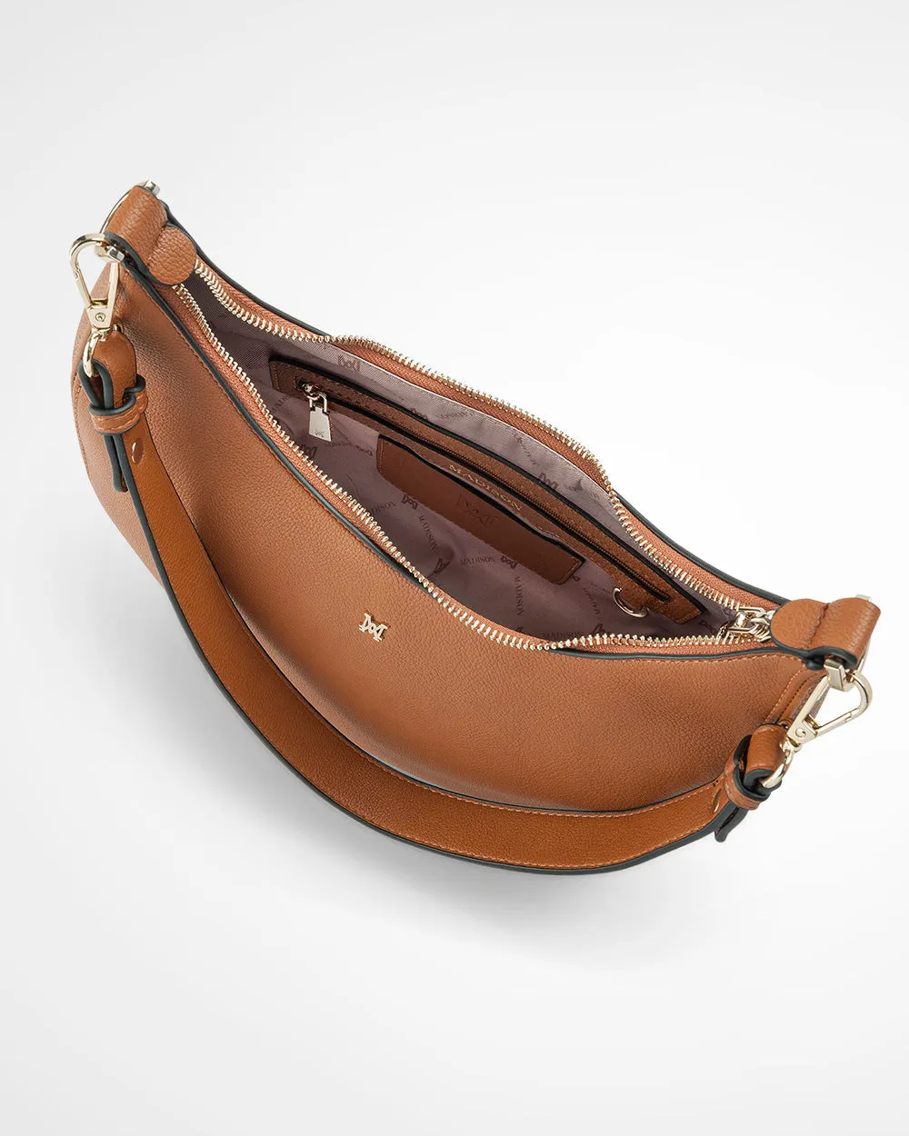 Pia Crescent Shoulder Bag With Crossbody Strap   Graphic Bag Strap