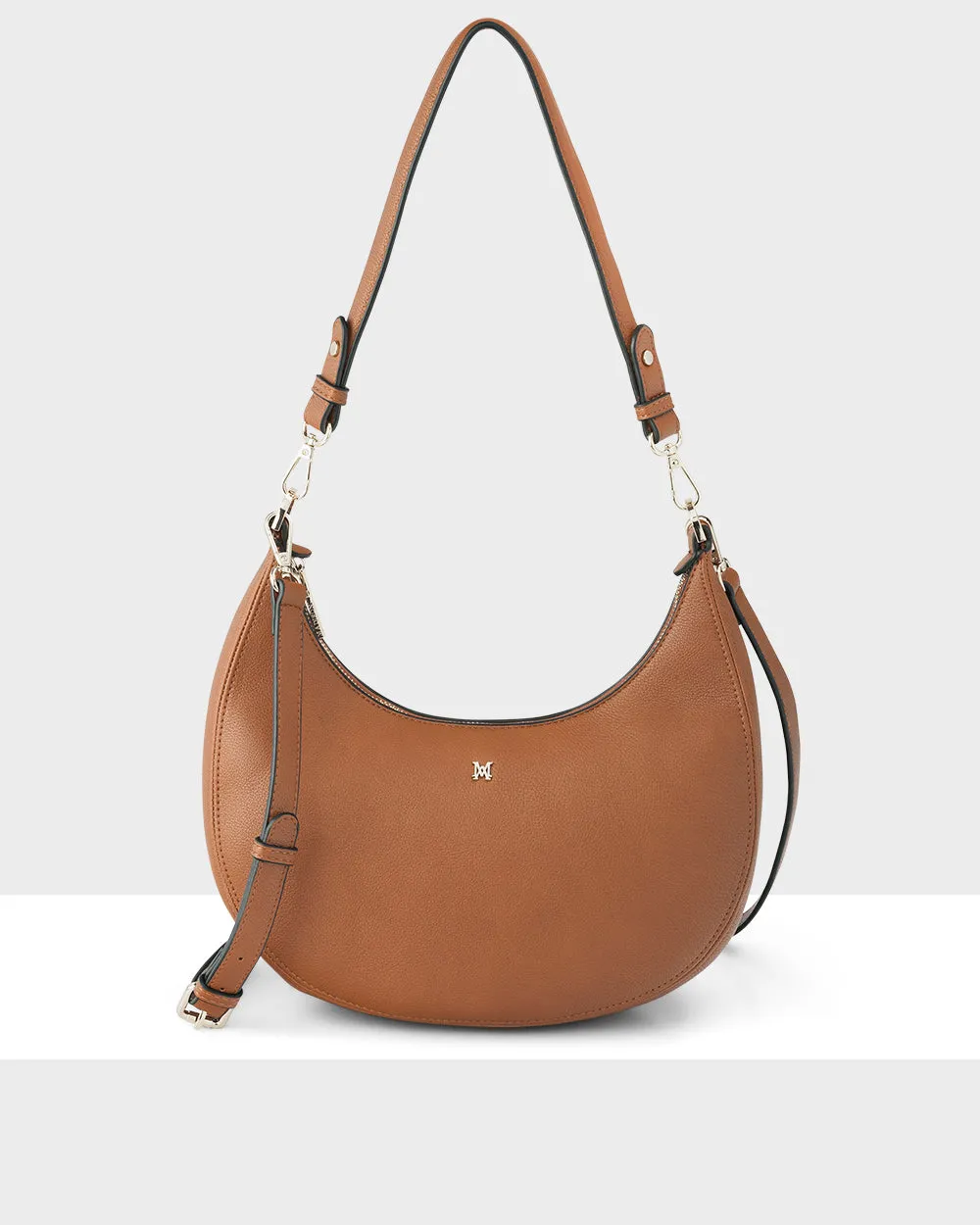 Pia Crescent Shoulder Bag With Crossbody Strap   Graphic Bag Strap