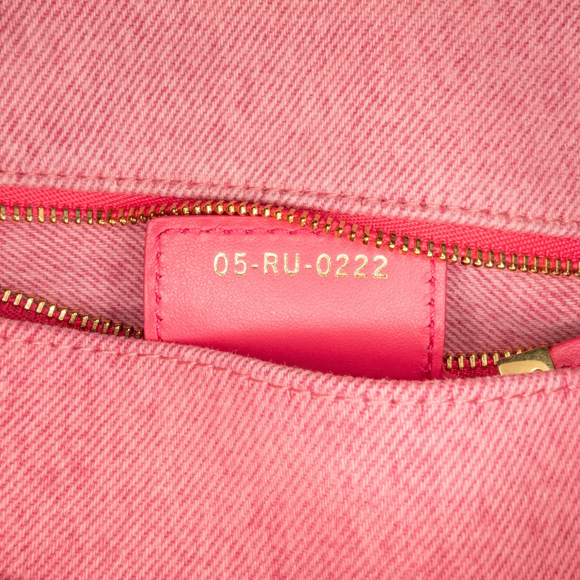 Pink Dior Medium Denim Macrocannage Caro Bag