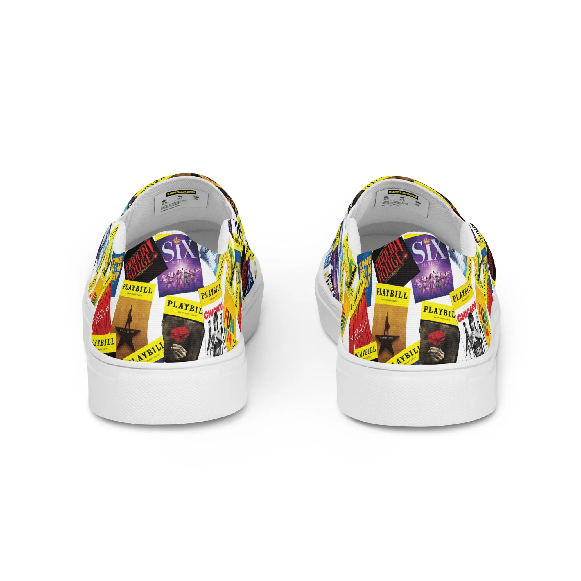 Playbill Covers - Women’s Slip-On Canvas Shoes in White
