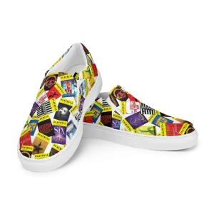 Playbill Covers - Women’s Slip-On Canvas Shoes in White