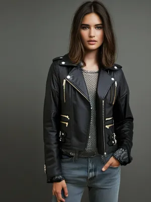 Plush Luxe Leather Biker Jacket
