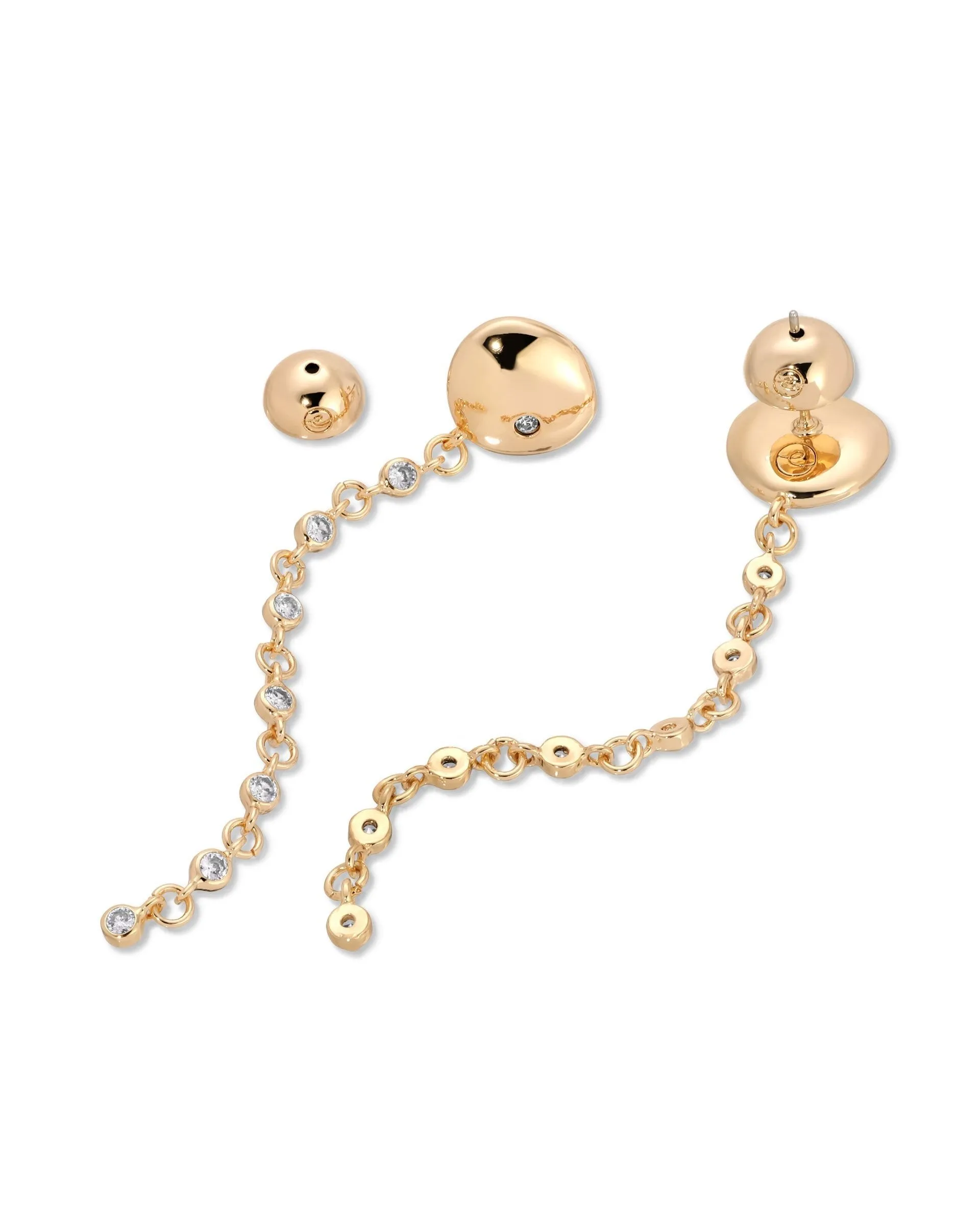 Polished Pebble Linear Chain Earrings