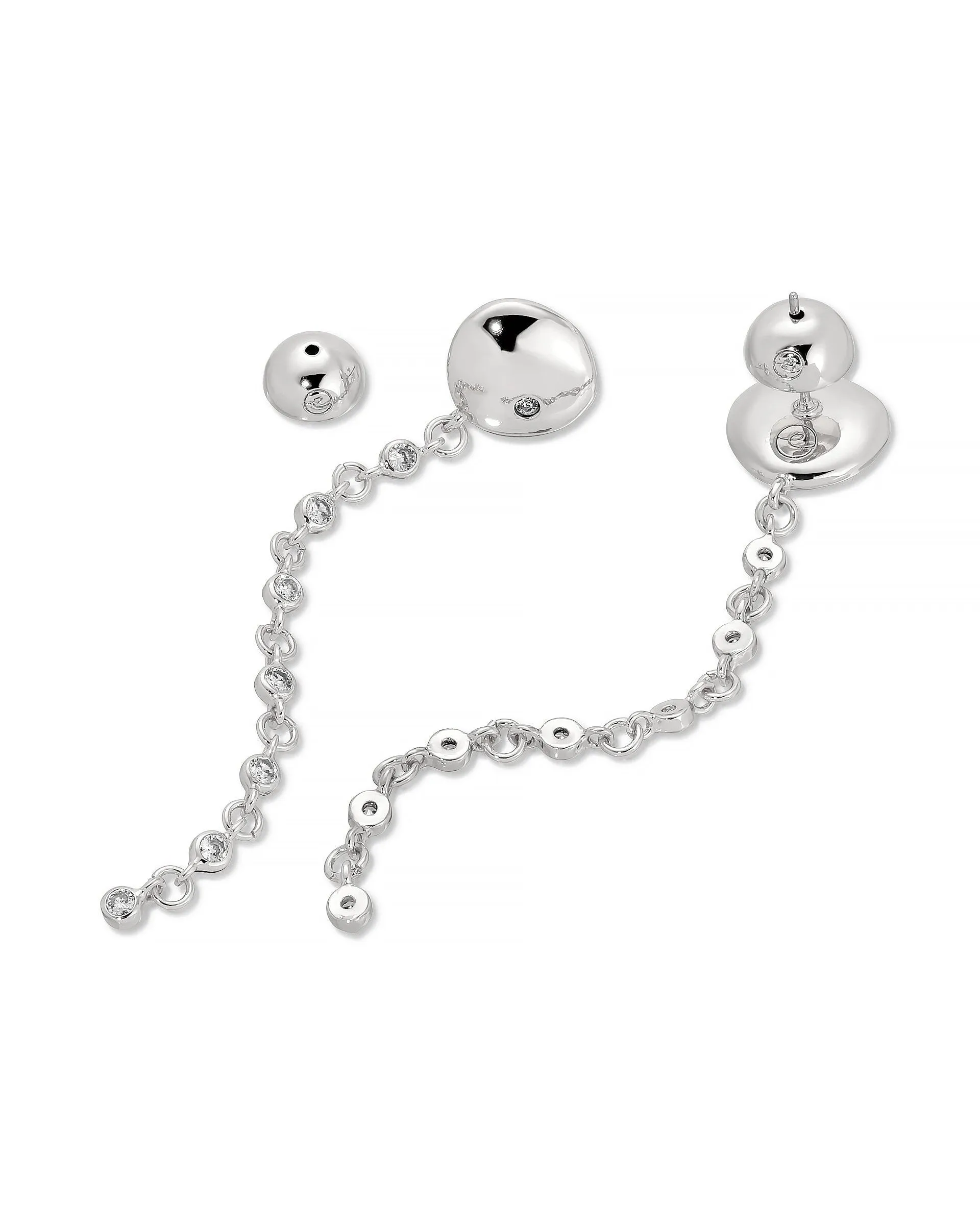 Polished Pebble Linear Chain Earrings