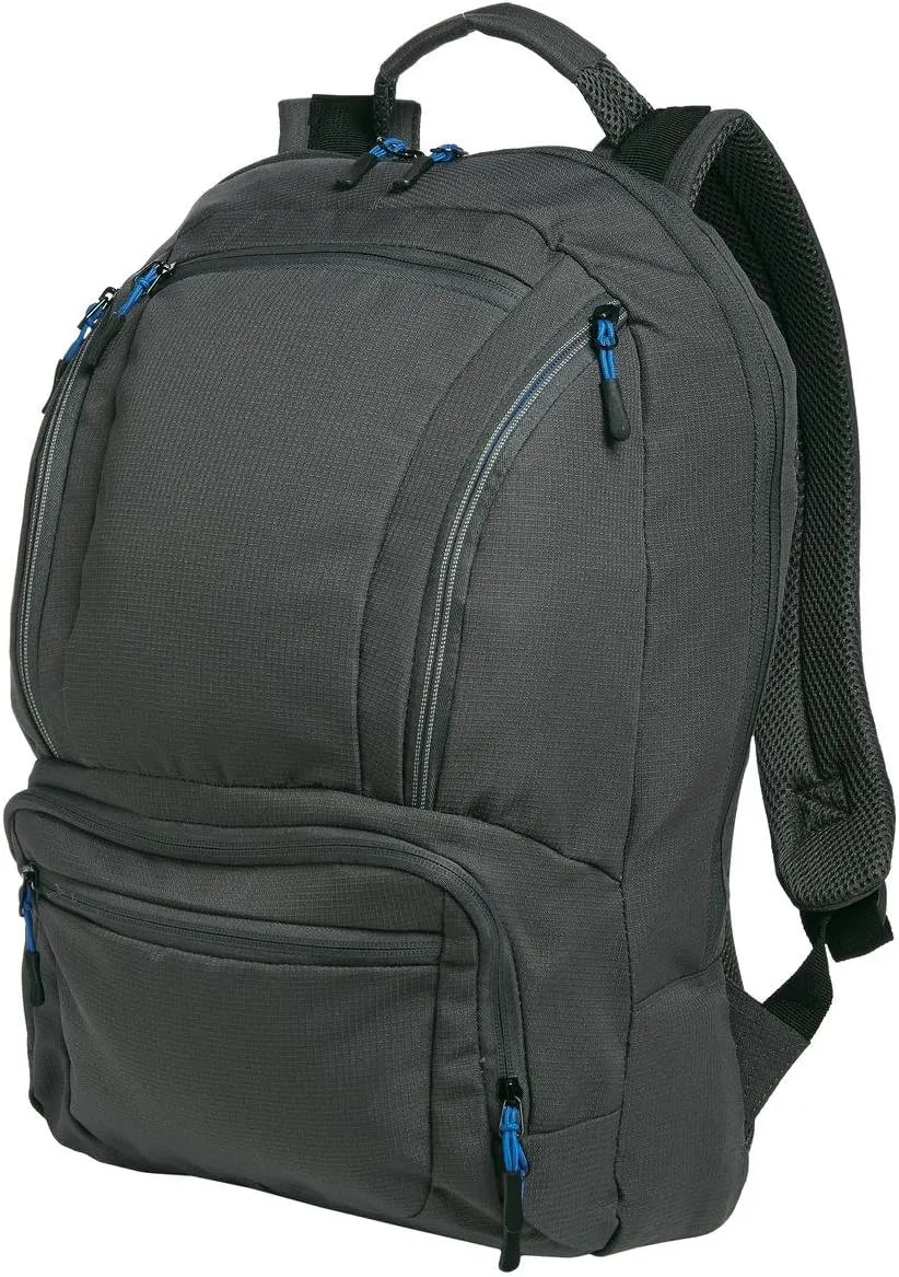 Port Authority Cyber Backpack. BG200, Dark Charcoal/ Royal, OSFA