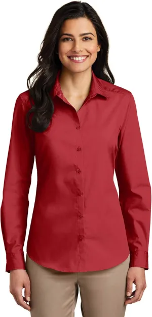 Port Authority Women's Long Sleeve Carefree Poplin Button-Down Shirt