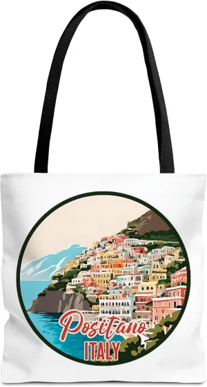 Positano Italy Tote Bag for Women Men Casual Tote Bag Cloth Canvas Shopping Bags with Handles Cute Bags Everyday Use 16" x 16" Aesthetic Gift ID44998