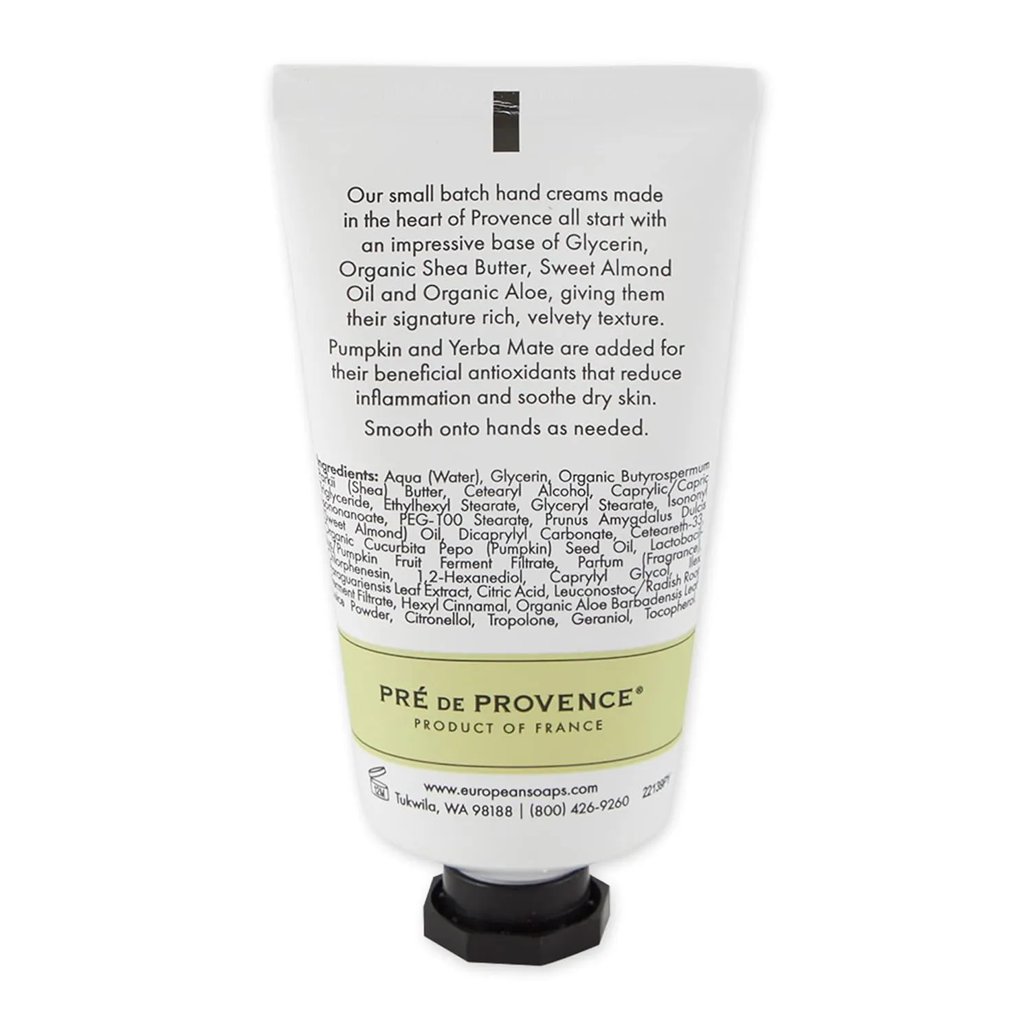 Pre de Provence Boutanique Small Batch Hand Cream Enriched with Shea Butter, Sweet Almond Oil, Minerals & Antioxidants, 50 Gram, Pumpkin & Yerba Mate